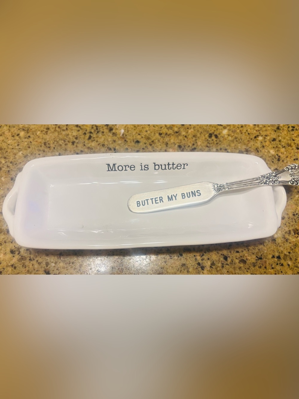 Butter dish with knife